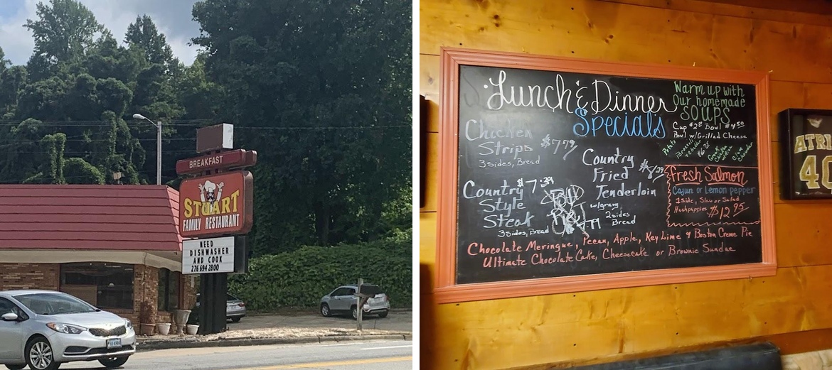 Stuart Family Restaurant Menu