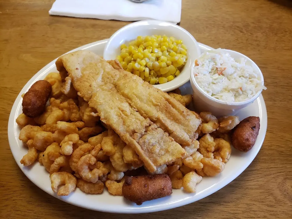 Fish & Shrimp Chips and Hush Puppies