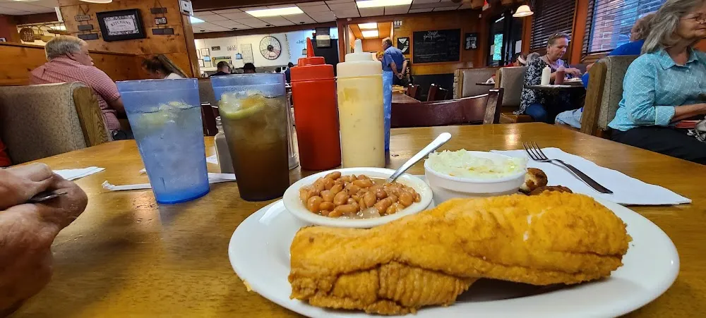 Flounder with Pinto Beans and Slaw